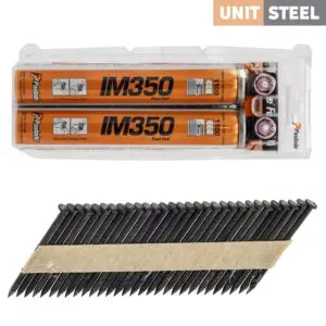 UnitSteel IM350 Stripnagels 3,1×75 Ring RVS Zwart