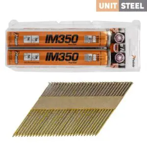UnitSteel IM350 Stripnagels 3,1x80 Glad/Blank 3.000 stuks Incl. 2X Drijfstofcel