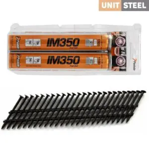 UnitSteel 34° IM350 Stripnagels BOLKOP 2,9X50mm Ring/RVS/Zwart 2.000 stuks Incl. 2X Drijfstofcel